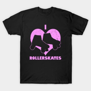 I Love Rollerskating 70's 80's Retro Vintage Gift For Rollerskate Lovers T-Shirt